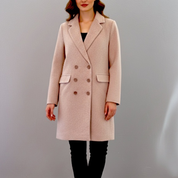 Truth - NWT women’s Pea Coat light pink double breasted closure jacket size XS - Picture 1 of 7